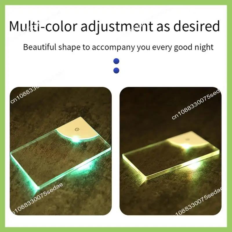 

Y19A LED Blank Acrylic Glowing Business Card Light Transparent Name Tag Board DIY Gift For Husband Boyfriends Dady Gift