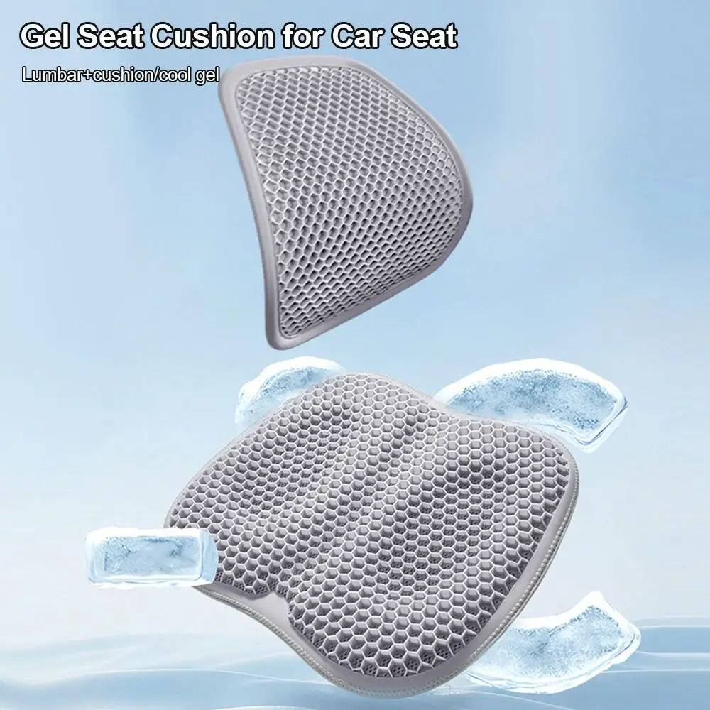 Hochwertiges Sommer-Gel-Sitzkissen für Autositze, Weiche Atmungsaktive Lendenwirbelstütze, Ergonomische Komfortable Rückenstütze für Lange Fahrten – Detail 17