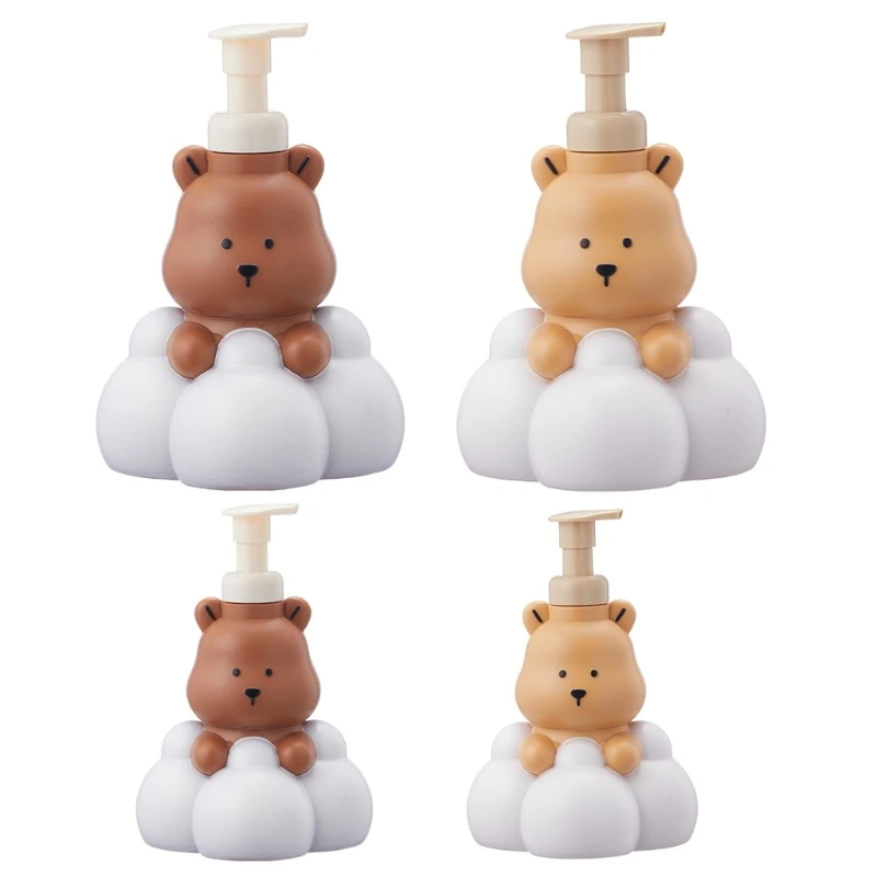 

250/500ml Cartoon Bear Foaming Soap Dispenser Refillable Hand Sanitizers and Shampoo Bottle for Bathroom Collection