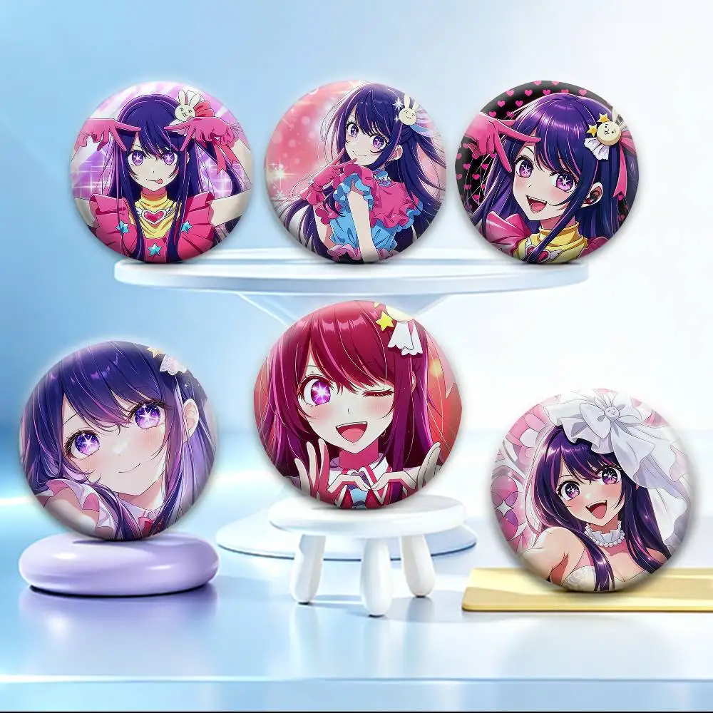 Mother And Child Ai H-Hoshino O-Oshi No Ko   Badges Creative Tinplate Button PinsBrooch Badge Clothes Backpack