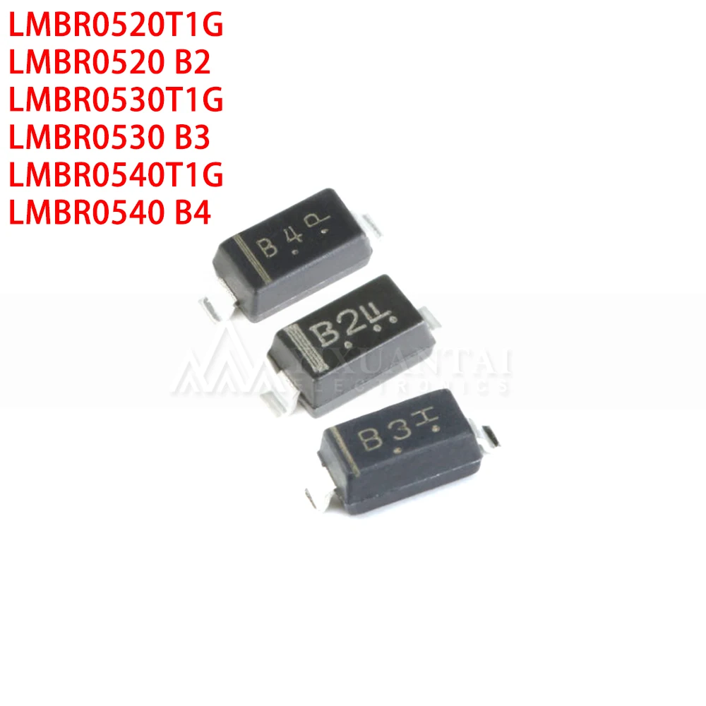 

LMBR0520T1G LMBR0520 B2 LMBR0530T1G LMBR0530 B3 LMBR0540T1G LMBR0540 B4 SOT23 SMD Schottky diode