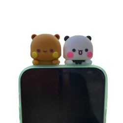 Cute Bubu Dudu Action Figures Kawaii Yier Panda Bear Mobile Phone Car Ornament Cartoon Anime Dolls Screen Decor