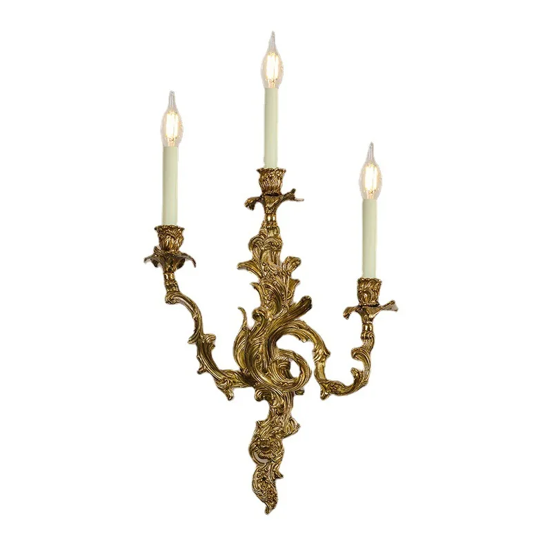 

French retro wall lamp, villa living room background wall study bedroom wall lamp