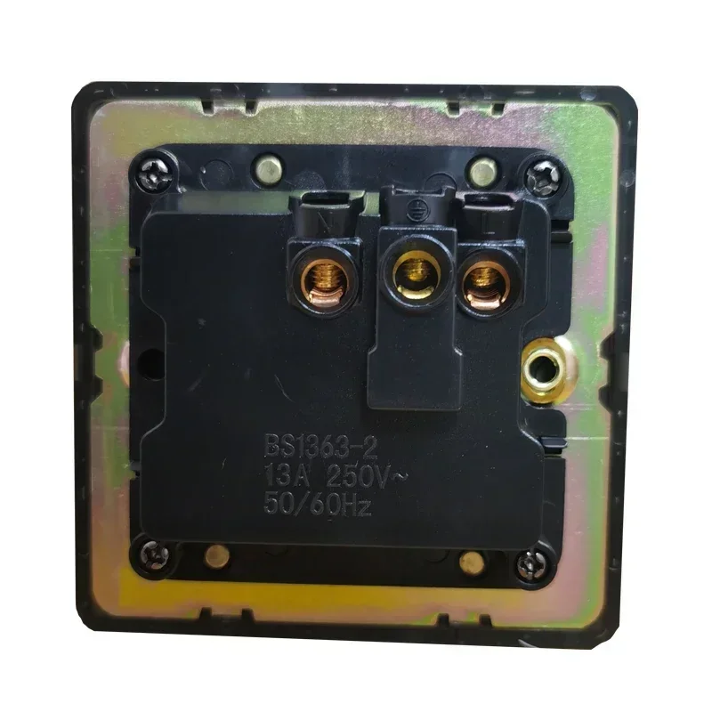 Wall Push Button Switch High-quality Matte Black Stainless Steel Panel 13A UK Socket for Home Improvement