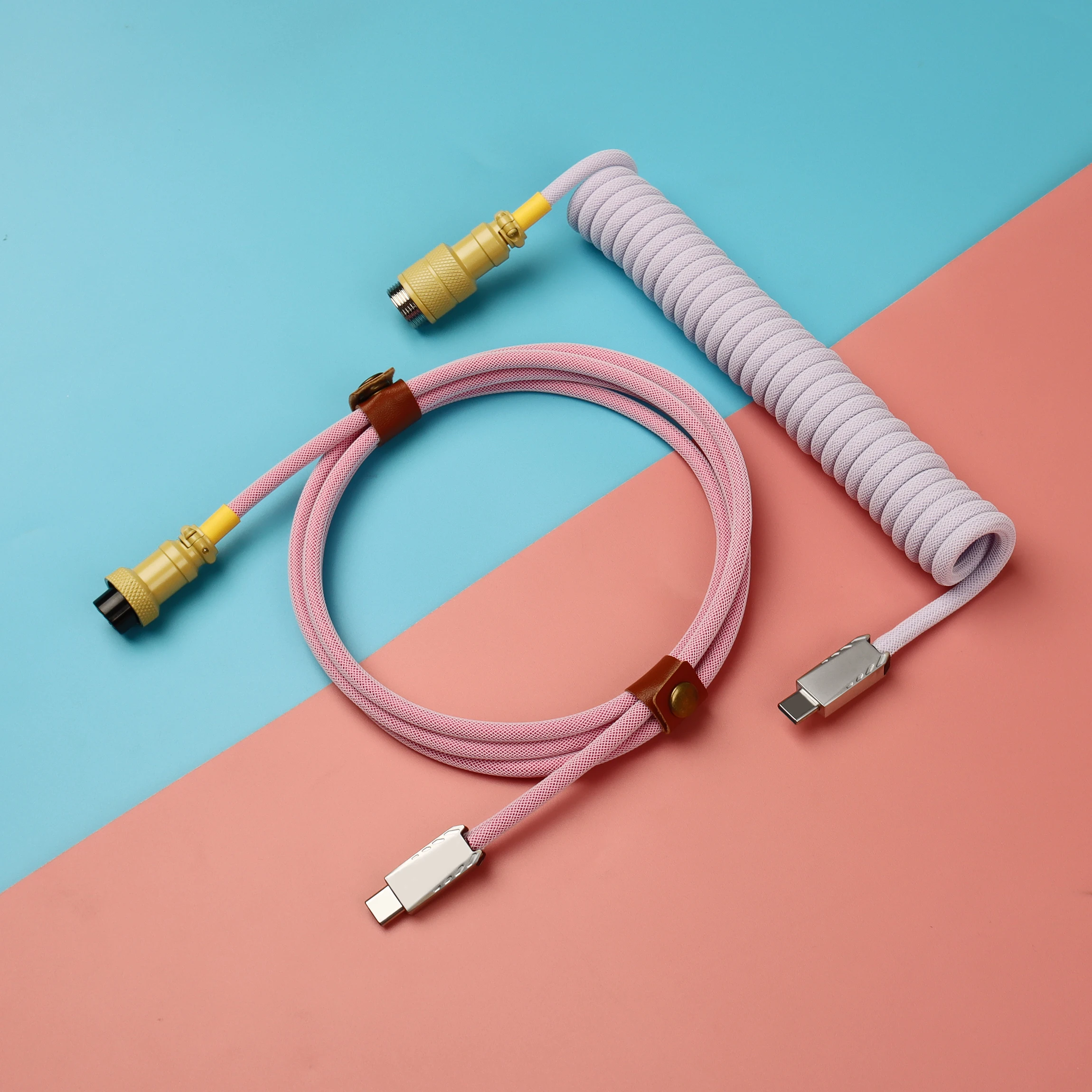 LANO USB C TO USB C Mechanical Keyboard Coilde Cable Aviator Connector Metal Type C Cable Interface Gifts For Gamer