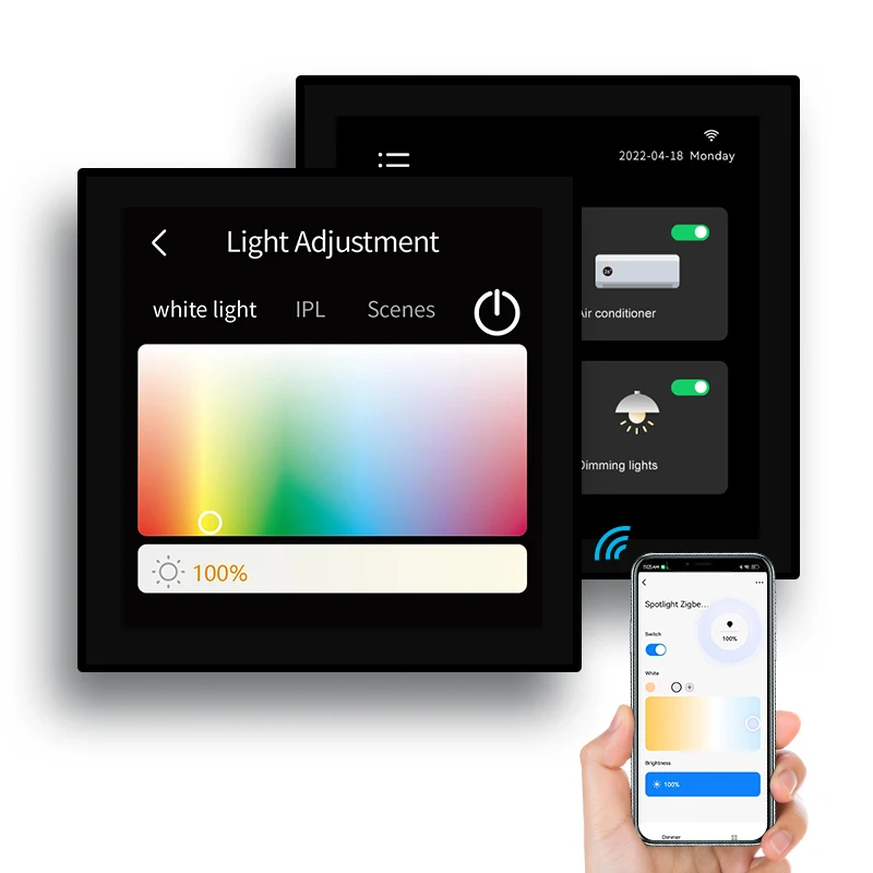2022 New Arriving Golden Security for Smart Switch 4 Inch Zigbee Gateway with WiFi & Ethernet 10A Smart Life App Control