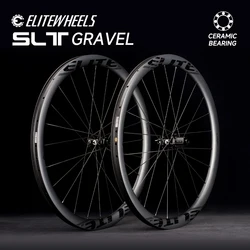 ELITEWHEELS 700C SLT GRAVEL Carbon Wheelset Ceramic Bearing Disc Brake Cyclocross Wheels Center Lock shiman0 XDR Hub 35x32mm Rim