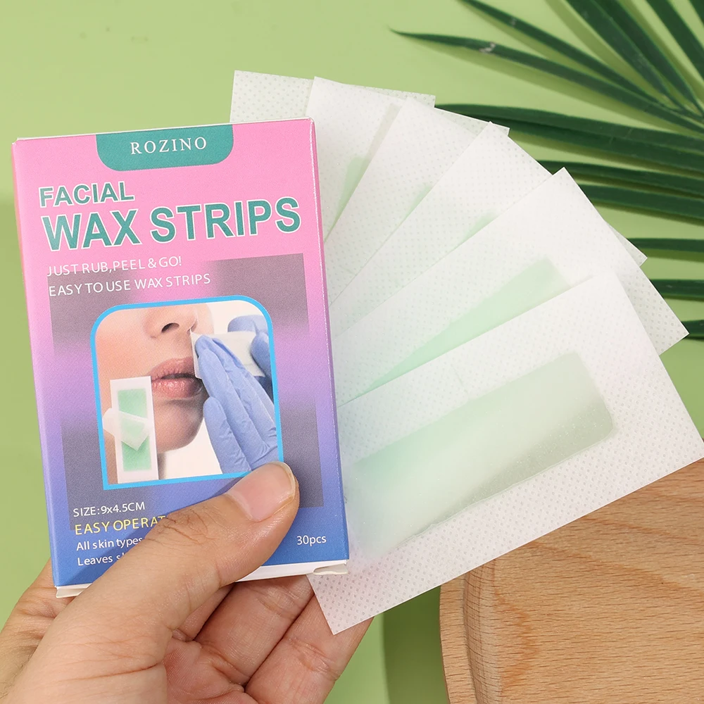 30-90pcs Facial Hair Removal Strips Set Quick Painless Wax Lip Hair Removal Paper Double Sided Cold Wax Paper for Leg Body Face