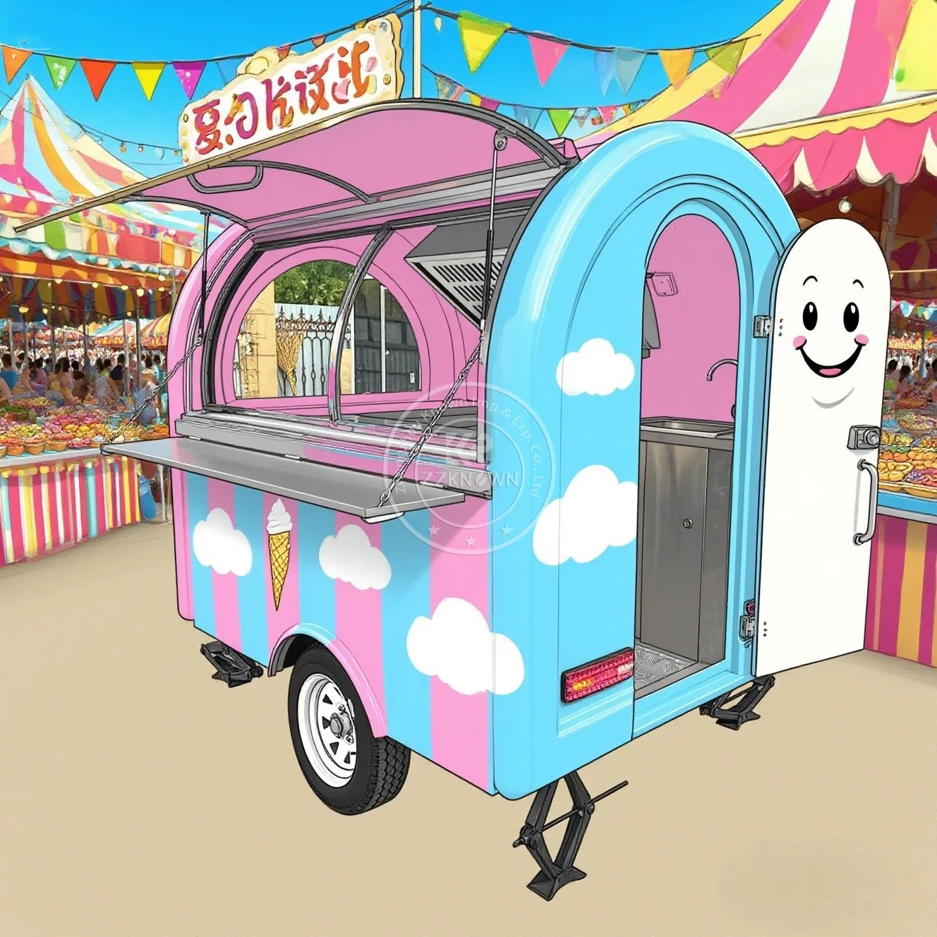 

2025 LOGO Customization Food Trailer with Full Kitchen Equipment USA Standard Food Cart Europe Standar