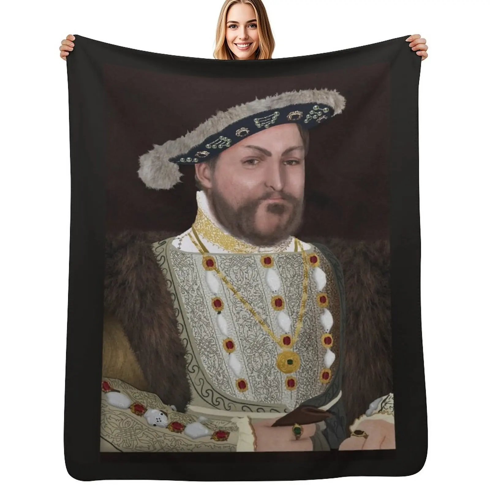 

Realistic Henry the VIII Throw Blanket Luxury Throw bed plaid Shaggy Blankets