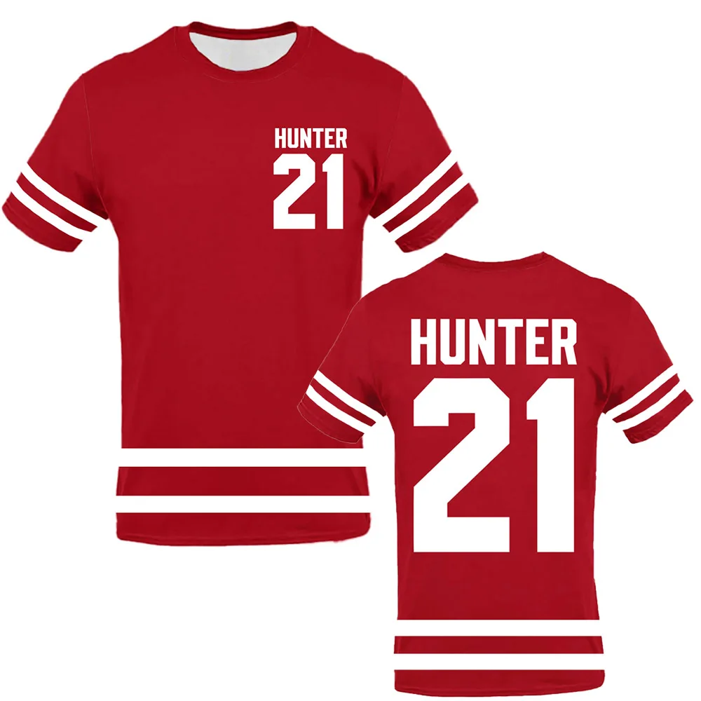Scott Hunter 21 New York Admirals Jersey Tee Heated Rivalry 3D Printing T-shirt Short Sleeve Loose Male Tshirt Unisex Streetwear