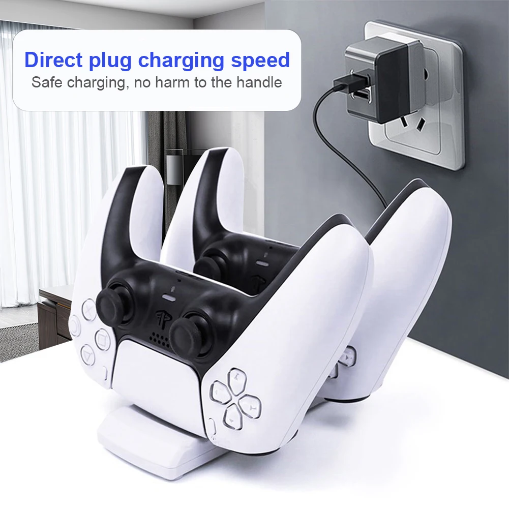 For PS5 Charging Station Dual Controller Charging Dock Non-slip Controller Charger Station Cradle Dock For PlayStation 5 Game