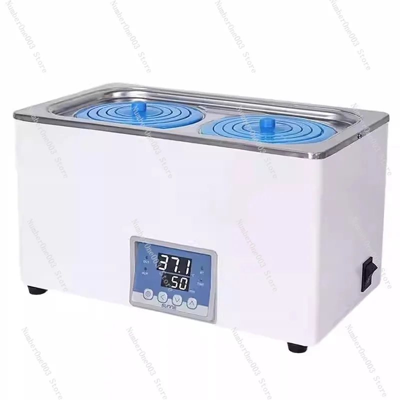 Electric constant temperature water bath, magnetic stirring digital display timing anti-dry burning stainless steel heating