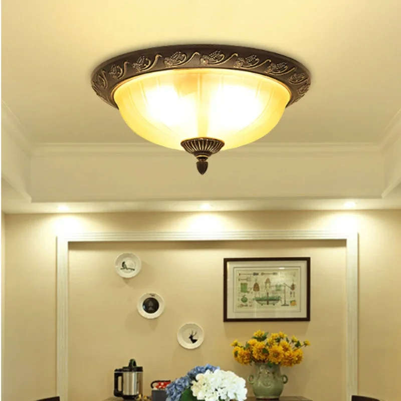 

Retro Ceiling Lamps Round Ceiling Living Room Bedroom Hallway Kitchen American Style Lights Home Decorative Lighting