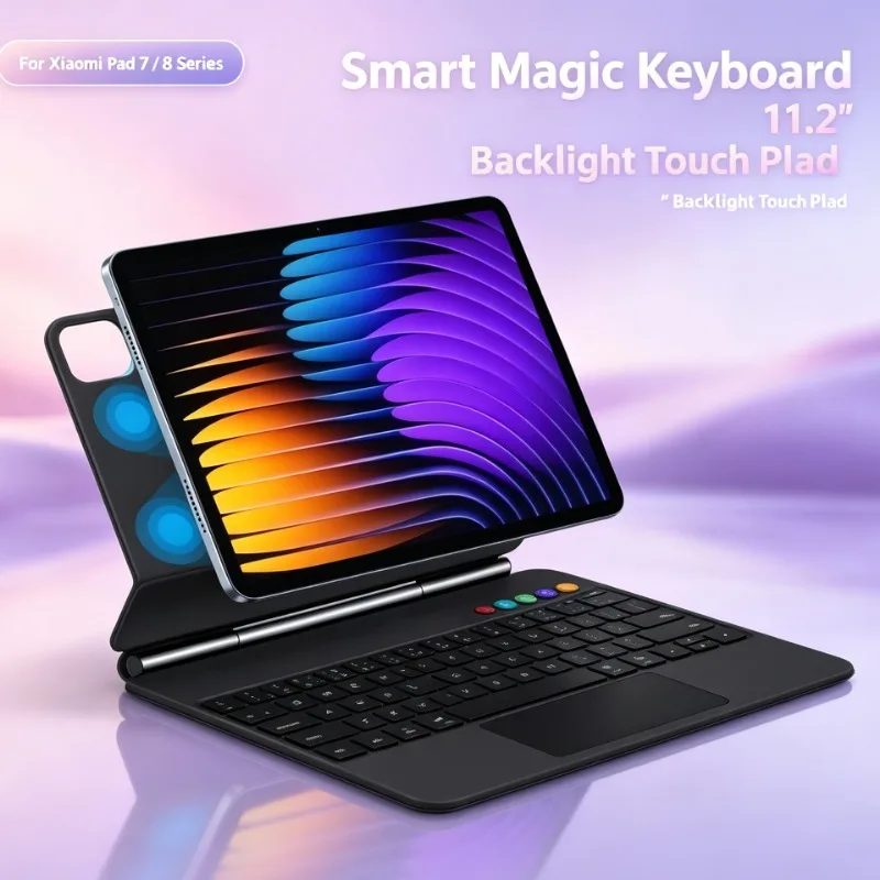 Smart Suspension Keyboard Case For Xiaomi Pad7 Pad7Pro Pad8 Pad8Pro 11.2 Inch Bluetooth Backlit Keyboard Protective Folio