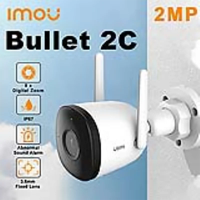 IMOU Bullet 2C 2MP 3.6MM1080P Full HD Video Wi-Fi Human Detection IP67 UP TO 256GB Weatherproof Supports NVR