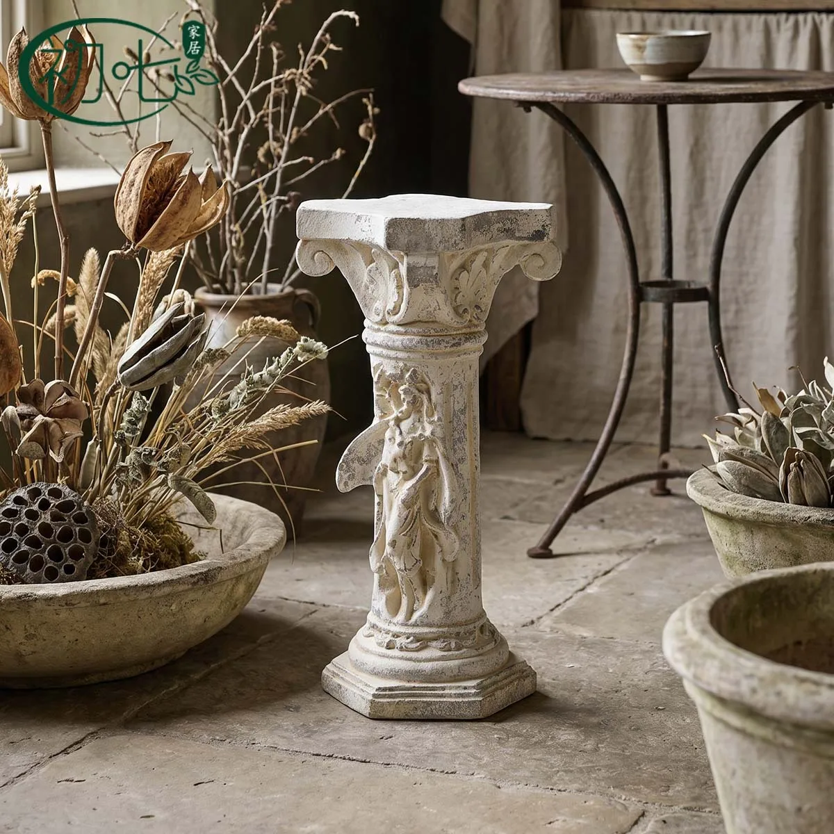 European retro foyer Roman column decoration Entrance entrance decorative flower stand ornament Wedding courtyard guide