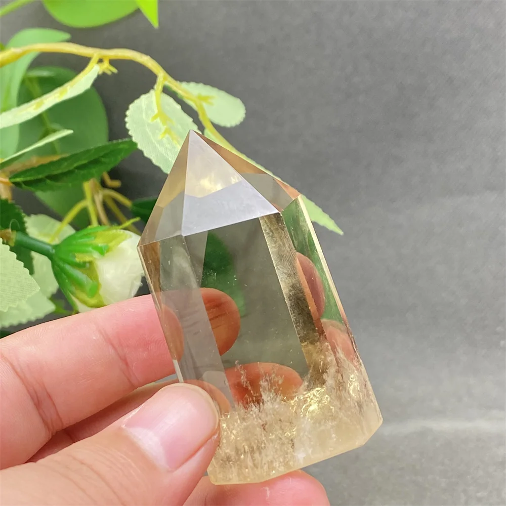 1PC Natural Citrine Crystal Point Healing Obelisk Yellow Quartz Wand Home Decor Reiki Stone Pyramid Beautiful Ornament