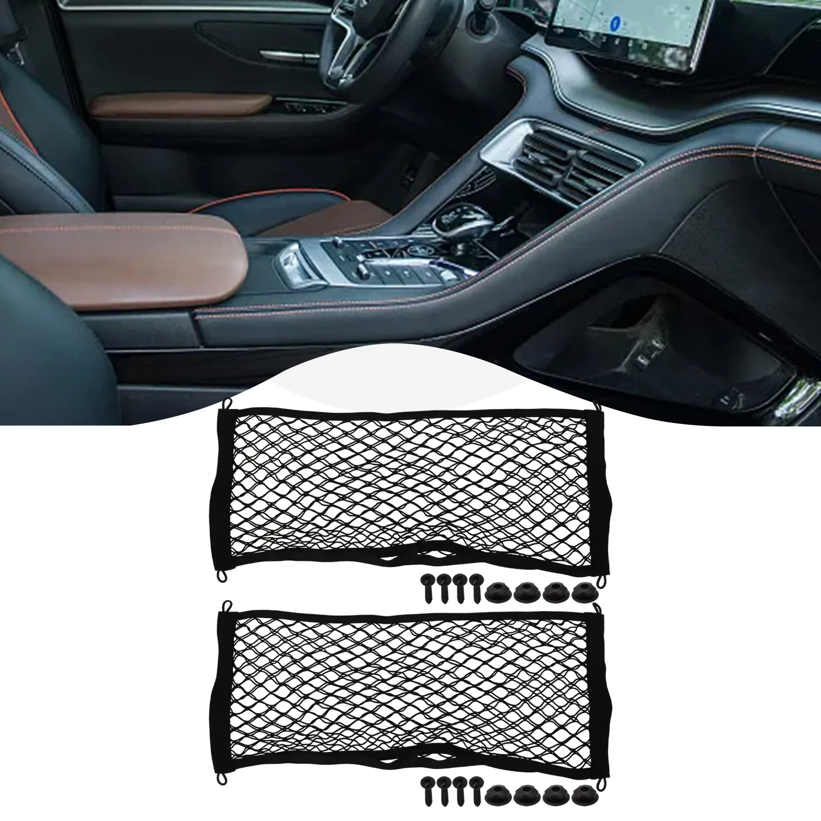 

Pocket Storage Net Parts RV Cargo Net Fittings Organizer Replacement Storage Mesh Bag With Screws 25 60CM 2pcs