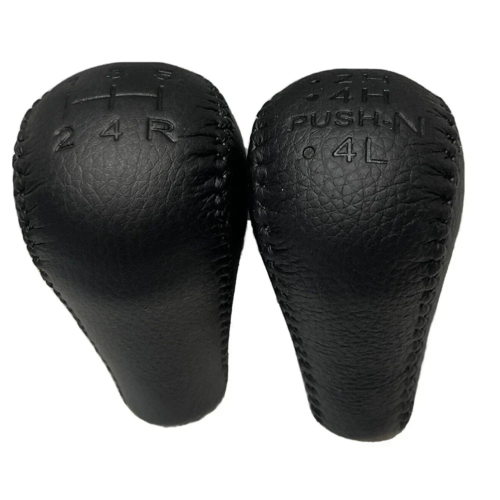 Enhance Your Driving Experience with Black Leather Gear Shift Knobs & Transfer Case Knob Set for Nissan Navara D40 LHD