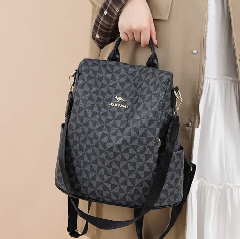 New Fashion Luxury Designer High Quality Soft Leather Backpacks Women's Anti Theft Large Capacity Shoulder Bags Totes School Bag