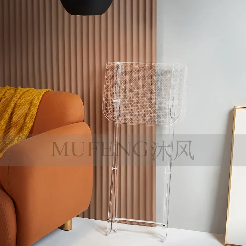 Grid Acrylic Transparent Folding Table Living Room Sofa Side Table Small Coffee Table Corner Table Designer Furniture