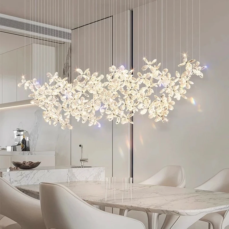 Luces colgantes para decoración del hogar, candelabro de cristal de lujo para sala de estar, lámpara colgante para comedor, luz de techo, iluminación interior