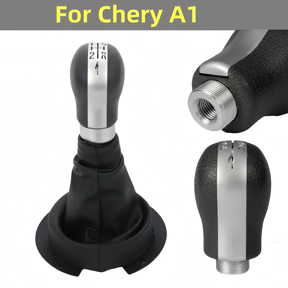 Car Interior Upgrade As Shown Dust-Proof Leather ABS Plastic Knob Long-lasting Use Smooth Gear Shifts Snug Fit Vehicle Accessory