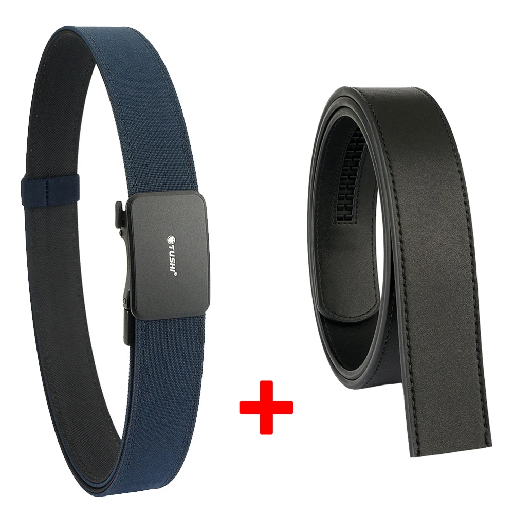 TUSHI New Hard Tactical Belt for Men Metal Automatic Buckle IPSC Gun Belt 1100D Nylon Military Belt Outdoor Sports Girdle Male