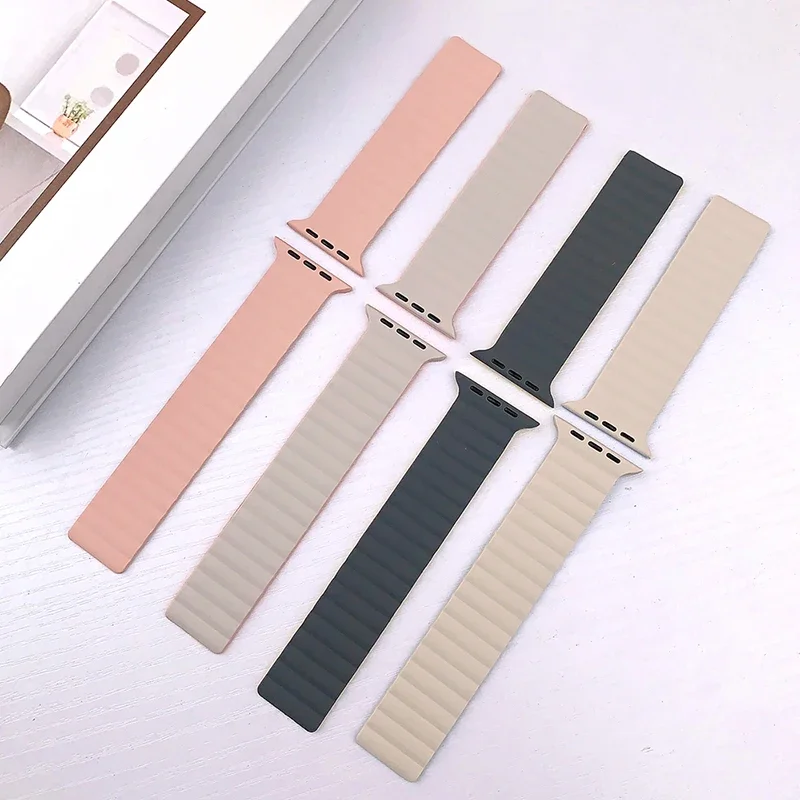 Magnetic strap For Apple watch band series 8 3 5 4 SE 6 7 Ultra Silicone correa Bracelet iWatch 44mm 45mm 40mm 49mm 41mm 42mm