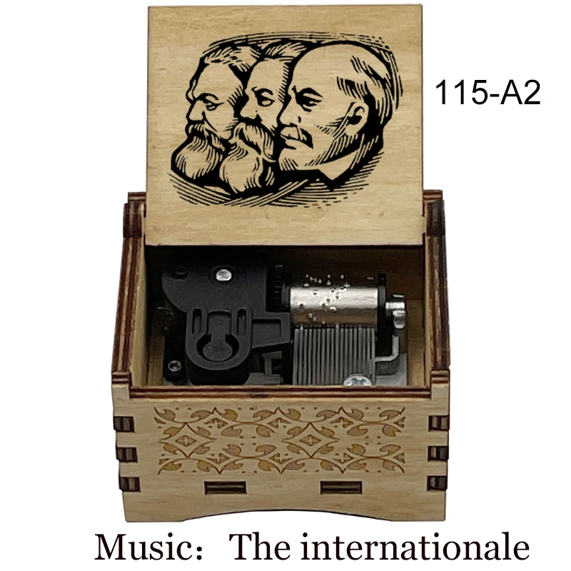 Proletariat Battle Song《L'Internationale》Adapted 18-Tone Music Box Home Wooden Decoration Ornaments Holiday Party Gifts