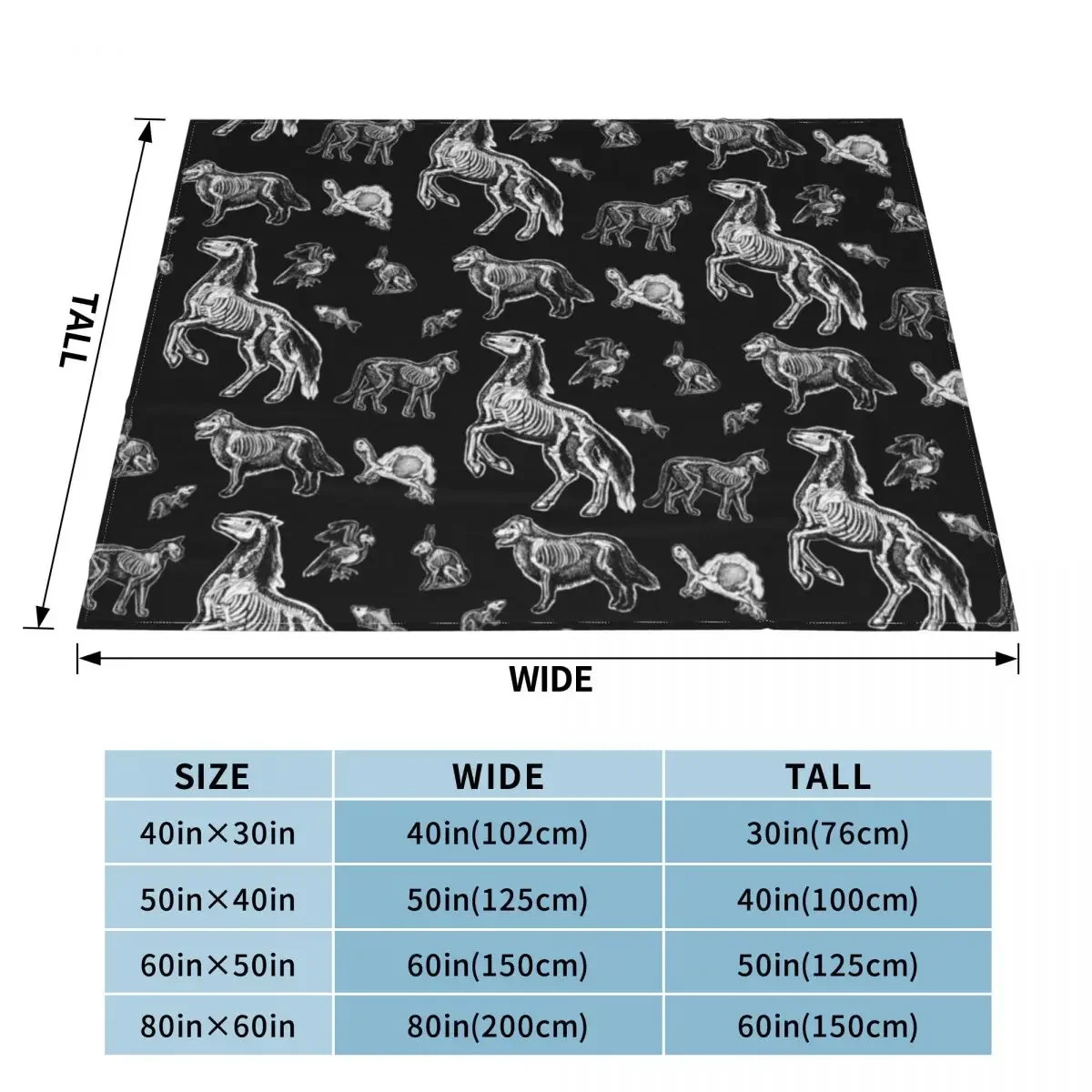 Veterinary Technician :: X-ray Animal Bones Anatomy Throw Blanket Bed Blankets For Sofas Flannel Blankets