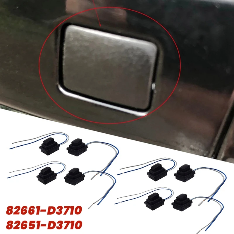 4 Pair Front Door Handle Small Button 82661-D3710 82651-D3710 For Hyundai Tucson 2016-2020 External Handle Pushbutton