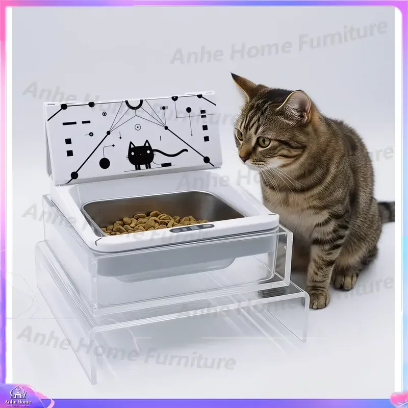 Smart RFID Pet Feeder Automatic Lid Infrared Sensor Anti Theft Food Bowl for Cats Dogs Multi Pet Household Smart Feeder