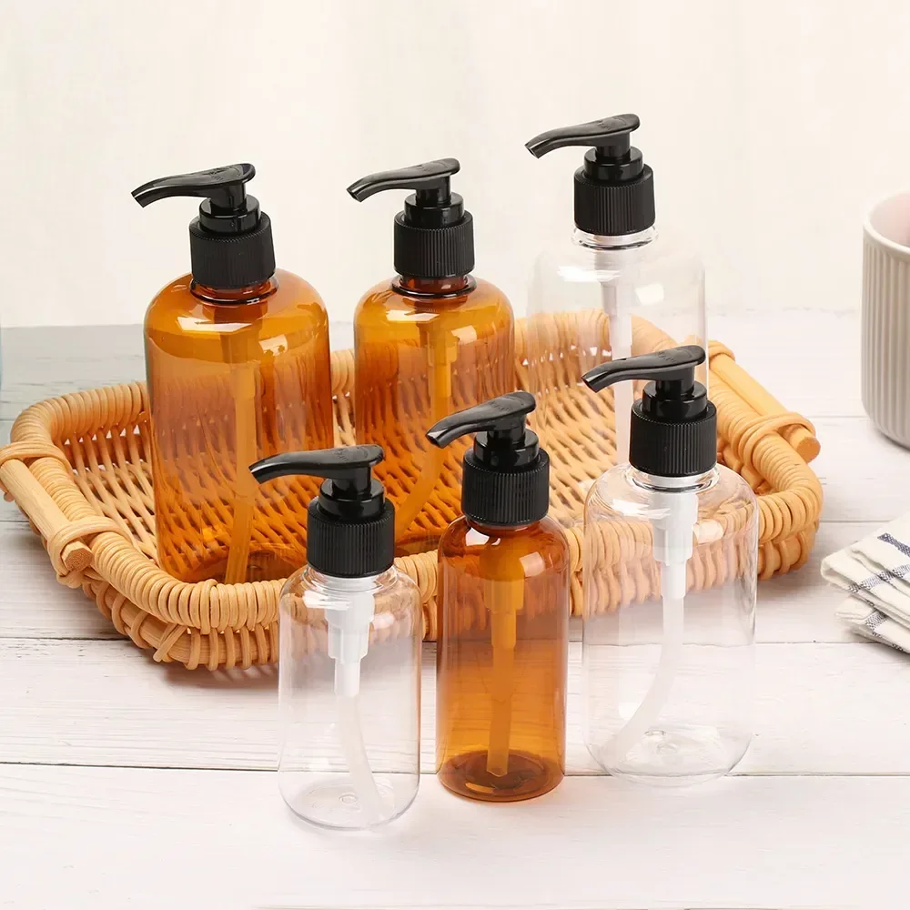 

Portable Bathroom Soap Dispensers Pump Travel 300ml 200ml 100ml Lotion Bottle Containers Shower Gel Shampoo Bath Soap Empty