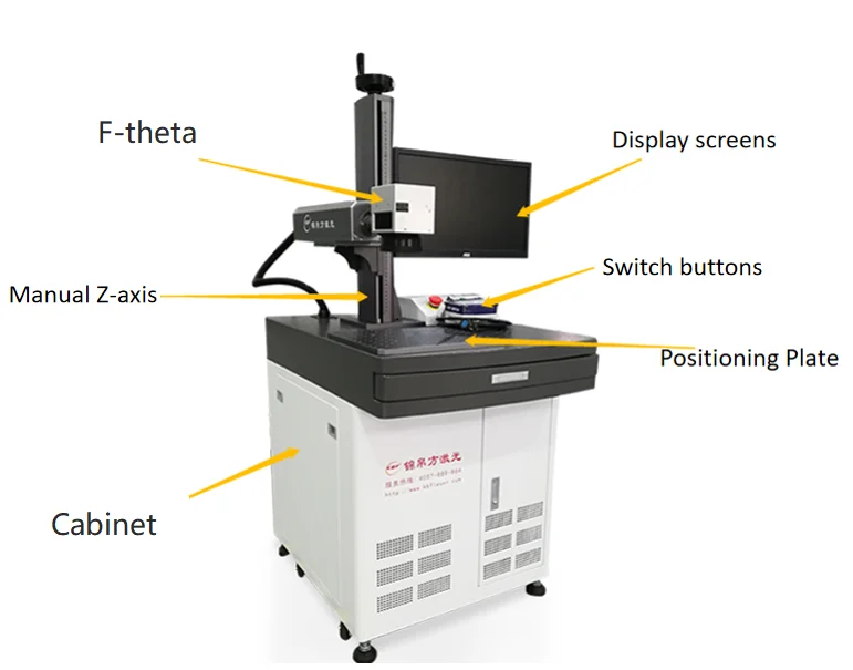 Cabinet 3D 20W 30W 50W 100W Laser Engraving Metal Steel Nameplate Logo Jewelry Gold Silver UV Fiber Laser Marking Machines