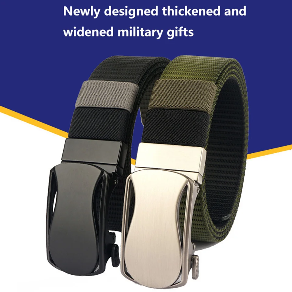 3.4cm Toothless Automatic Buckle Nylon Waist Belt For Men And Women Tactical Training High-Quality And Versatile Commuting Belt