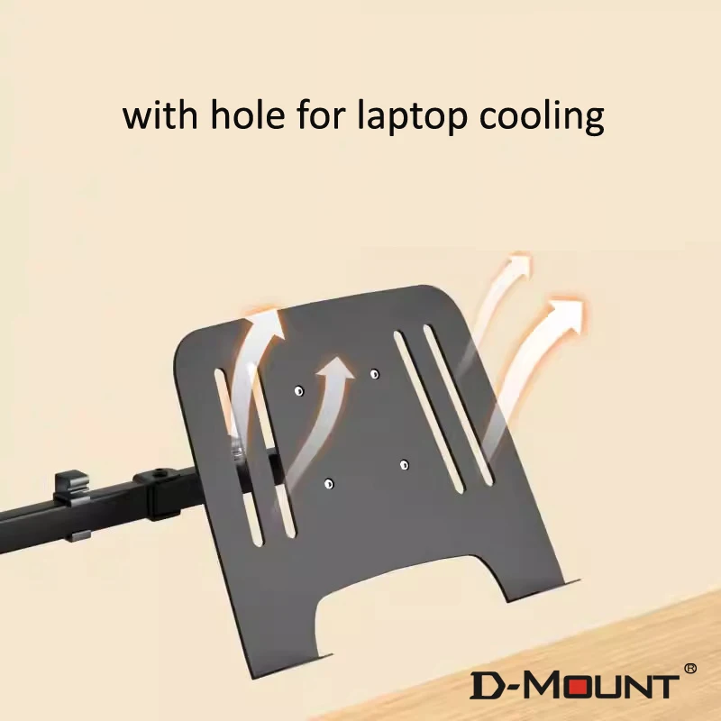 D-MOUNT LP3 10'-17' Steel Monitor Extension Notebook Clamp Support Laptop Holder Adaptors for Monitor Mount VESA 75X75 100X100