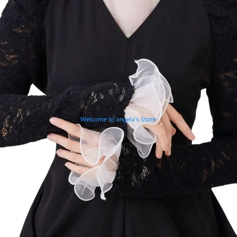 X4YC إكسسوار طوق مزين بالدانتيل للبالغين للارتداء اليومي والمناسبات الخاصة #5