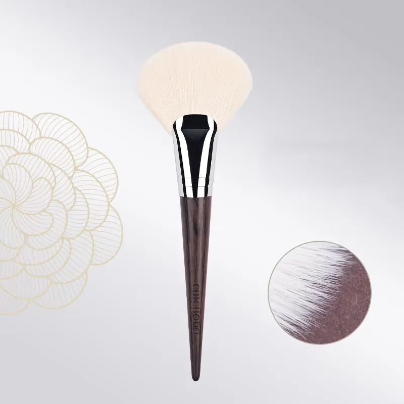 

CHICHODO Makeup Brush-Luxury Ebony Handle Natural Hair 41Pcs Brushes Series-003Synthetic+Goat Hair Big Fan Shape Powder Brush