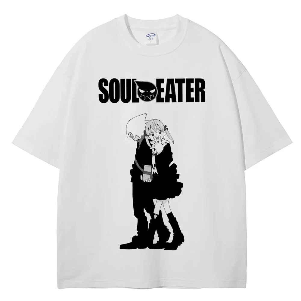 

Harajuku Streetwear Men Oversize Casual T-Shirt Anime Graphic Print White Tshirt Summer Short Sleeve Cotton Loose Tee