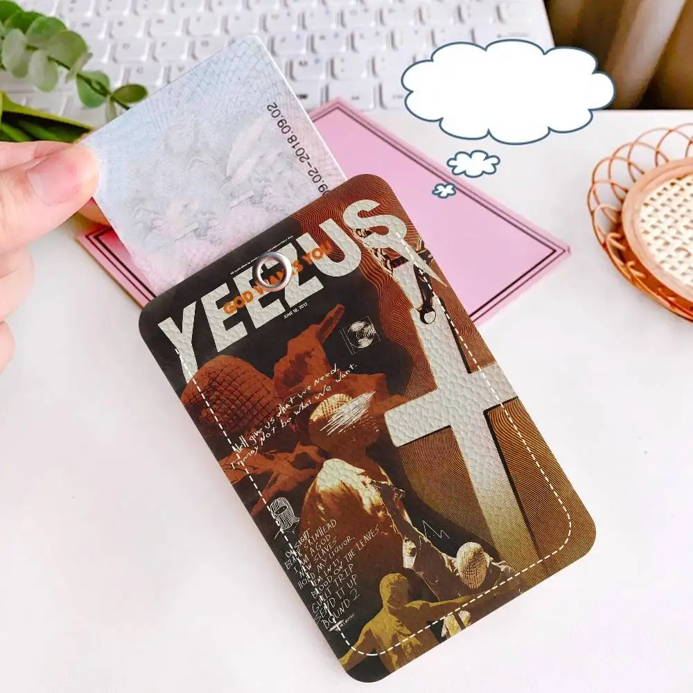 سلسلة مفاتيح حامل Pop Rapper K-Kanye W-West مع سلسلة مفاتيح لبطاقة الوصول وحافلة المرور وبطاقة الهوية الائتمانية #6