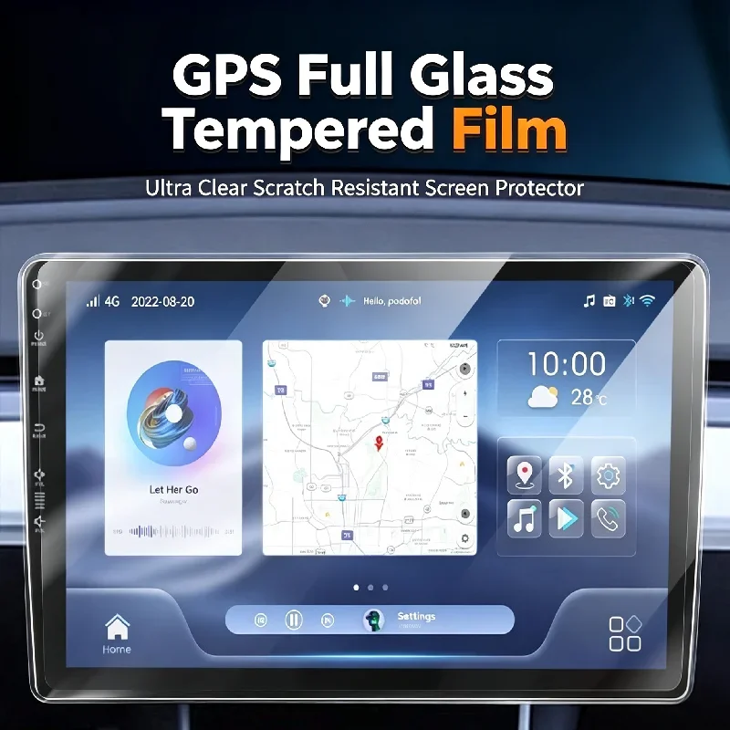 1PCS 9/10.1 Inch Car Tempered Glass Protective Film Fit Car Radio Stereo DVD GPS Touch Full LCD Screen Accessories Car Interior