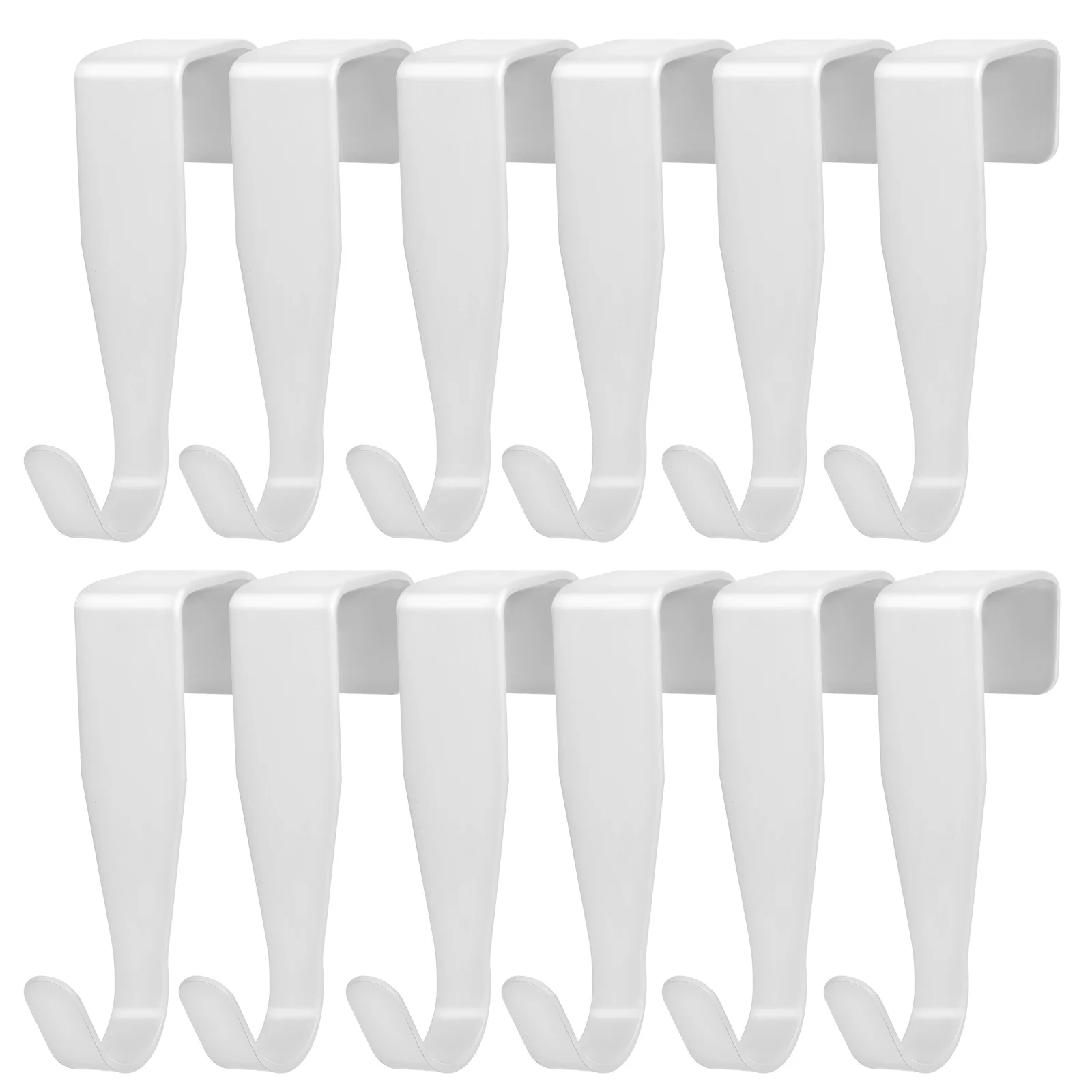 

16pcs Heavy Duty Hooks White Spray Cabinet Door Hangers Carbon Steel Space Saving Strong Load Capacity Easy Install Bathroom