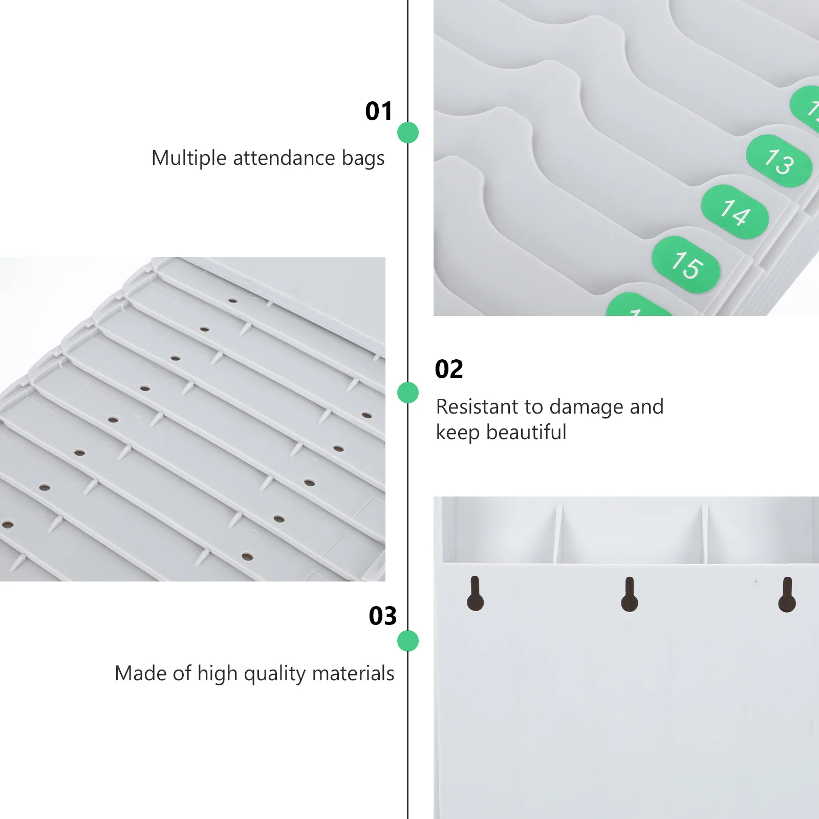 1 قطعة حامل بطاقات الحضور البلاستيك مرنة تخزين الرف متعدد جيب مكتب مصنع البطاقات البلاستيكية الحاويات #3