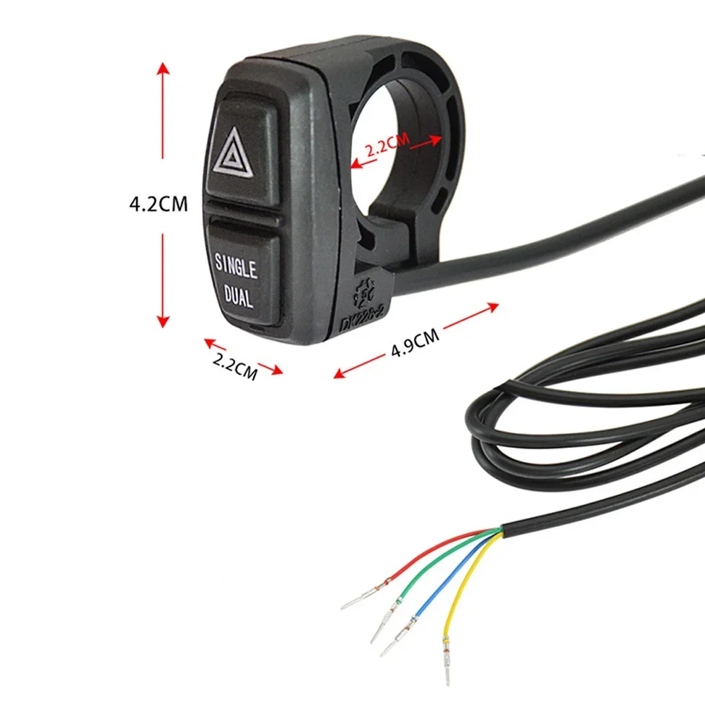 Single Dual Hazard Warning Indicator Switch Double Lock Double Warning Button For E-Bike Scooter Conversion Parts
