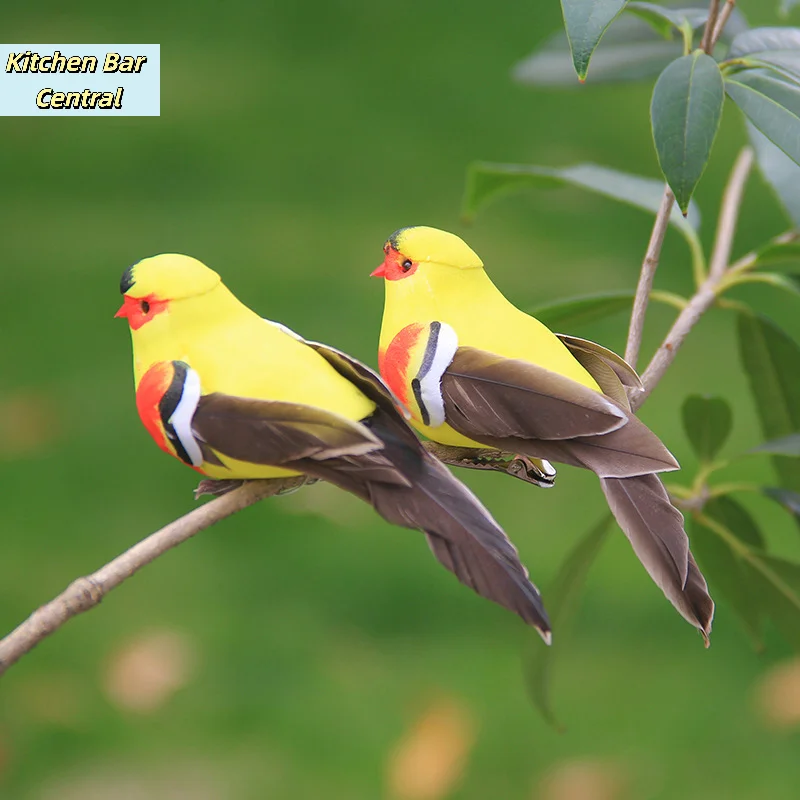 【1PC Artificial Oriole Bird Decoration Craft Ornament Simulation Little Bird Outdoor Garden Decoration】