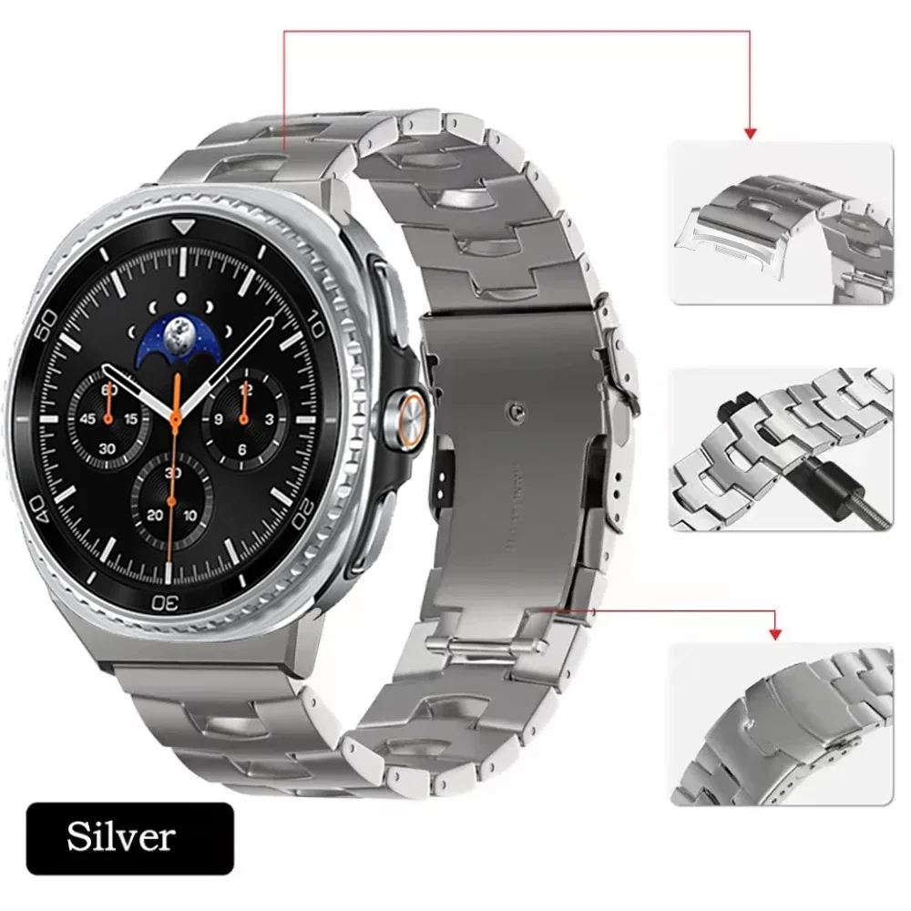 Titanium Strap for Samsung Galaxy Watch 8 Classic 46mm No Gaps Metal Bracelet for Galaxy Watch 8 44mm 40mm/Ultra 2025 47mm Strap