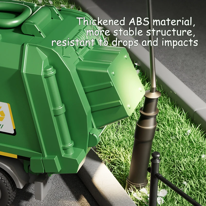 Front Loader Recycling Toy Garbage Trucks Garbage Car Toys for Boys Pull Back Inertial Garbage Vehicle with 4 Trash Cans