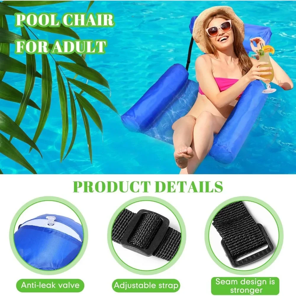 Three-tube Inflatable Lounge Chair Foldable Colorful Pattern Floating Row Water Recreation Lounge Chair Floating Bed Sofa